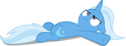 Size: 1250x459 | Tagged: safe, artist:spellboundcanvas, trixie, pony, unicorn, g4, my little pony: friendship is magic, road to friendship, belly, female, mare, on back, simple background, solo, transparent background, vector