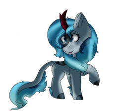 Size: 2045x1822 | Tagged: safe, artist:brokensilence, oc, oc only, oc:frost flare, kirin, female, kirin oc, raised hoof, simple background, solo, tongue out, transparent background