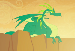 Size: 593x404 | Tagged: safe, screencap, reginald, dragon, dragon quest, g4, background dragon, cropped, green dragon, prone, solo