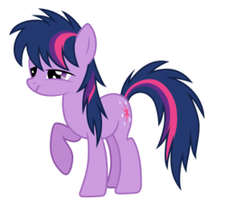 Size: 4700x4317 | Tagged: safe, artist:pink1ejack, twilight sparkle, twilight twinkle, earth pony, pony, g4, leak, absurd resolution, bed hair, concept art, earth pony twilight, female, mare, messy mane, race swap, raised hoof, simple background, solo, transparent background, vector