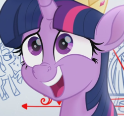 Size: 636x592 | Tagged: safe, screencap, princess luna, twilight sparkle, alicorn, pony, g4, my little pony: the movie, cropped, crown, female, jewelry, nose wrinkle, regalia, solo, twilight sparkle (alicorn)