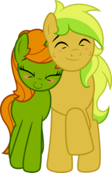 Size: 789x1214 | Tagged: safe, artist:limedreaming, oc, oc only, earth pony, pony, unicorn, female, freckles, love, male, oc x oc, shipping, simple background, straight, transparent background