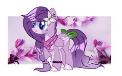 Size: 3477x2149 | Tagged: safe, artist:tigerblade14, oc, oc only, oc:lovely lily, pegasus, pony, bandana, female, flower, flower in hair, high res, mare, simple background, solo, transparent background