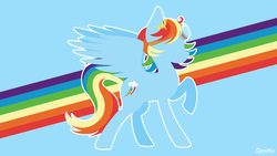 Size: 2560x1440 | Tagged: safe, artist:spirittis, rainbow dash, pegasus, pony, g4, female, flat colors, lineless, mare, minimalist, modern art, solo, vector