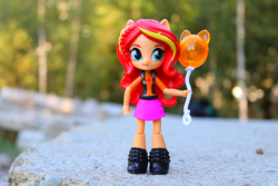 Size: 6000x4000 | Tagged: safe, artist:artofmagicpoland, sunset shimmer, equestria girls, g4, rollercoaster of friendship, balloon, doll, equestria girls minis, eqventures of the minis, female, forest, reboot, solo, theme park, toy, tree