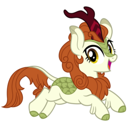 Size: 3200x3200 | Tagged: safe, artist:cheezedoodle96, autumn blaze, kirin, g4, sounds of silence, .svg available, female, happy, high res, jumping, looking at you, open mouth, simple background, smiling, svg, transparent background, vector