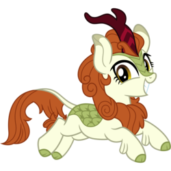 Size: 3200x3200 | Tagged: safe, artist:cheezedoodle96, autumn blaze, kirin, g4, sounds of silence, .svg available, female, grin, happy, high res, jumping, looking at you, simple background, smiling, svg, transparent background, vector