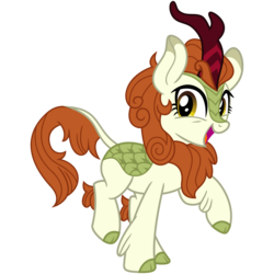 Size: 3200x3200 | Tagged: safe, alternate version, artist:cheezedoodle96, autumn blaze, kirin, g4, sounds of silence, .svg available, balancing, female, happy, high res, looking at you, open mouth, raised hoof, simple background, smiling, svg, transparent background, vector