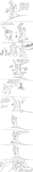 Size: 527x2703 | Tagged: safe, artist:sniper-melon, princess cadance, queen chrysalis, shining armor, alicorn, changeling, changeling queen, pony, unicorn, g4, ..., angry, bait and switch, comic, descriptive noise, dialogue, exclamation point, fail, female, figurine, gaming miniature, glowing horn, grayscale, heart, heartbreak, horn, horse noises, hyperspace hyperwars, interrobang, lineart, magic, male, mare, miniature, monochrome, question mark, shining armor is not a goddamn moron, simple background, speech bubble, stallion, table flip, tabletop game, telekinesis, white background