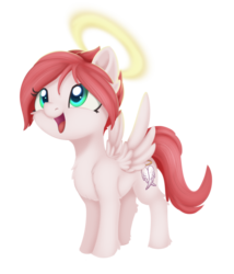 Size: 1003x1171 | Tagged: safe, artist:dusthiel, oc, oc only, oc:kira ametrine, pegasus, pony, adorable face, blue eyes, commission, cute, female, filly, green eyes, happy, multicolored eyes, open mouth, simple background, solo, transparent background, white coat