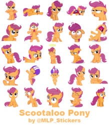 Size: 364x418 | Tagged: safe, artist:mlpcreativelab, scootaloo, pony, forever filly, g4, sleepless in ponyville, the break up breakdown, the show stoppers, simple background, telegram sticker, white background