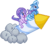 Size: 274x240 | Tagged: safe, artist:8-bitbrony, starlight glimmer, trixie, pony, unicorn, g4, pixel art, rocket, simple background, toy interpretation, transparent background, trixie's rocket