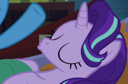 Size: 706x463 | Tagged: safe, screencap, starlight glimmer, trixie, pony, unicorn, g4, road to friendship, cropped, female, mare, sleeping, snorelight glimmer, snoring, solo focus