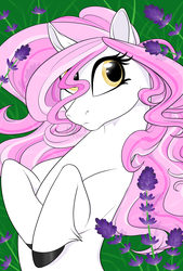 Size: 1280x1897 | Tagged: safe, artist:mythpony, oc, oc only, oc:river blossom, earth pony, pony, female, flower, mare, solo