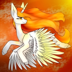 Size: 1300x1300 | Tagged: artist needed, safe, oc, oc only, oc:king phoenix, alicorn, pony, alicorn oc, flying, solo