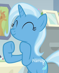 Size: 792x980 | Tagged: safe, screencap, trixie, pony, unicorn, g4, road to friendship, cute, diatrixes, discovery family logo, eyes closed, female, happy, mare, solo