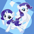 Size: 2480x2480 | Tagged: safe, artist:aruurara, artist:momo, rarity, pony, unicorn, g4, 3, female, mare, self ponidox