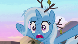 Size: 1280x720 | Tagged: safe, screencap, trixie, pony, unicorn, g4, road to friendship, female, mare, open mouth, sad, solo