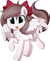 Size: 2080x2534 | Tagged: safe, artist:xsidera, oc, oc only, oc:aurelleah, oc:aurry, pegasus, pony, :p, bow, chest fluff, clothes, commission, cute, female, fluffy, hair bow, happy, high res, looking at you, mare, mlem, not angel wings, silly, simple background, smiling, solo, tongue out, transparent background, xsidera is trying to murder us
