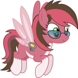 Size: 10174x10134 | Tagged: safe, artist:cirillaq, oc, oc only, oc:artista, pegasus, pony, absurd resolution, amputee, augmented, coat markings, commission, female, flying, glasses, mare, prosthetic limb, prosthetic wing, prosthetics, simple background, socks (coat markings), solo, transparent background, vector