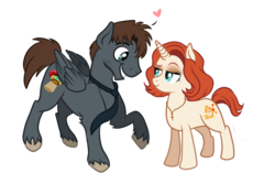Size: 1024x683 | Tagged: safe, artist:sirgalahadbw, pegasus, pony, unicorn, couple, crossover, dana scully, fox mulder, ponified, simple background, the x files, transparent background