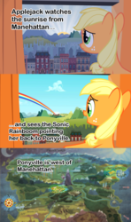 Size: 1280x2160 | Tagged: safe, edit, edited screencap, screencap, applejack, g4, the cutie mark chronicles, analysis, compass, female, filly, filly applejack, manehattan, map, map of equestria, mind blown, observation, ponyville, sonic rainboom, theory, younger