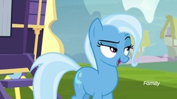 Size: 1600x900 | Tagged: safe, screencap, trixie, pony, unicorn, g4, road to friendship, discovery family logo, female, mare, solo