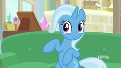 Size: 1600x900 | Tagged: safe, trixie, pony, unicorn, g4, road to friendship, discovery family logo, female, mare, solo