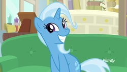 Size: 1600x900 | Tagged: safe, screencap, trixie, pony, unicorn, g4, road to friendship, discovery family logo, female, mare, solo