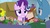 Size: 1920x1080 | Tagged: safe, screencap, starlight glimmer, trixie, pony, unicorn, g4, my little pony: friendship is magic, road to friendship, discovery family logo, duo, female, flower, hammock, mare, smiling