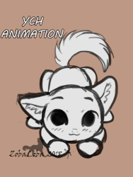 Size: 375x500 | Tagged: safe, artist:zobaloba, oc, pony, advertisement, animated, auction, commission, gif, happy, sketch, solo, tail, your character here