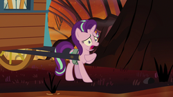 Size: 1280x720 | Tagged: safe, screencap, starlight glimmer, pony, unicorn, g4, road to friendship, female, fire swamp, hoof on chest, mare, solo