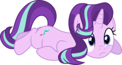 Size: 6043x3206 | Tagged: safe, artist:jhayarr23, starlight glimmer, pony, unicorn, g4, road to friendship, female, mare, prone, simple background, solo, transparent background, vector