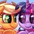 Size: 1800x1800 | Tagged: safe, alternate version, artist:whitediamonds, applejack, twilight sparkle, pony, g4, applejack's hat, cowboy hat, cute, eye contact, female, hat, jackabetes, lesbian, looking at each other, mare, ship:twijack, shipping, smiling, twiabetes