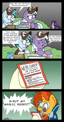 Size: 1846x3507 | Tagged: safe, artist:bobthedalek, appointed rounds, rainy day, starlight glimmer, sunburst, pegasus, pony, unicorn, g4, road to friendship, cloak, clothes, coat markings, crate, delivery pony, female, gray background, green background, hat, mailmare, mailmare hat, male, mare, simple background, socks (coat markings), stallion, uniform