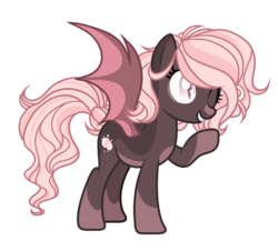 Size: 1024x925 | Tagged: safe, artist:mintoria, oc, oc only, oc:cassandra, bat pony, pony, female, mare, one eye closed, simple background, solo, transparent background, wink