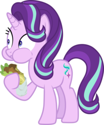 Size: 3000x3598 | Tagged: safe, artist:cloudy glow, starlight glimmer, pony, unicorn, g4, road to friendship, .ai available, eating, falafel, female, food, high res, mare, puffy cheeks, simple background, solo, transparent background, vector, wide eyes
