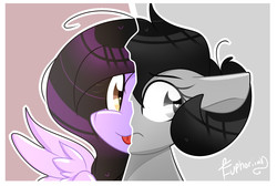 Size: 1420x952 | Tagged: safe, artist:lynchristina, oc, oc only, oc:quilly, pegasus, pony, :p, digital art, female, floppy ears, love yourself answer, mare, signature, silly, solo, split screen, tongue out