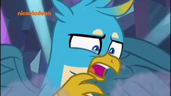 Size: 1280x720 | Tagged: safe, screencap, gallus, griffon, g4, what lies beneath, male, nickelodeon, pre sneeze, sneezing, wings