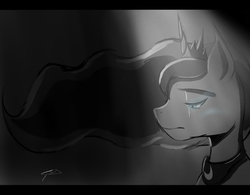 Size: 3838x3000 | Tagged: safe, artist:jorge123esp, princess luna, g4, dark, high res, sad