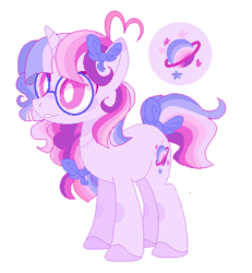 Size: 397x430 | Tagged: safe, artist:6-fingers-lover, oc, oc only, oc:shining dusklight, pony, unicorn, base used, bow, female, glasses, hair bow, magical lesbian spawn, mare, offspring, parent:rainbow dash, parent:twilight sparkle, parents:twidash, simple background, solo, transparent background