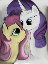 Size: 3120x4160 | Tagged: safe, artist:riskypony, fluttershy, rarity, g4, candle, female, imminent kissing, lesbian, ship:flarity, shipping