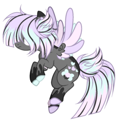Size: 998x1014 | Tagged: safe, artist:mintoria, oc, oc only, oc:kiku, pegasus, pony, colored wings, female, mare, multicolored wings, simple background, solo, transparent background