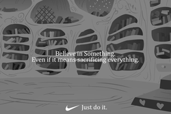 Size: 800x534 | Tagged: safe, g4, believe in something, black and white, golden oaks library, grayscale, meme, monochrome, nike, text