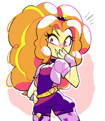 Size: 744x854 | Tagged: safe, artist:blushily, adagio dazzle, equestria girls, g4, adorabolical, adoragio, blushing, cute, female, laughing, solo