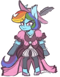 Size: 987x1280 | Tagged: safe, artist:lavendire, rainbow dash, g4, bloomers, clothes, dress, rainbow dash always dresses in style