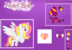 Size: 2600x1800 | Tagged: safe, artist:constanta-bucharei, artist:mlpprincessalpha, oc, oc only, oc:heart bolt, alicorn, pony, alicorn oc, base art, female, mare, reference sheet, show accurate, solo