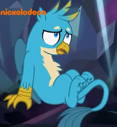 Size: 638x687 | Tagged: safe, screencap, gallus, griffon, g4, what lies beneath, claws, cropped, nickelodeon, paw pads, paws, tail, underpaw, wings