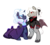 Size: 1100x1000 | Tagged: safe, artist:yokokinawa, oc, oc:dracula, oc:melody diamond, bat pony, pony, unicorn, vampire, vampony, clothes, dancing, dress, elegant, fancy, female, male, ponytail, sparkles, straight