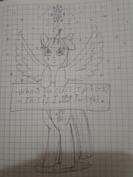 Size: 4608x3456 | Tagged: safe, artist:php185, twilight sparkle, alicorn, pony, g4, female, graph paper, magic, solo, traditional art, twilight sparkle (alicorn)